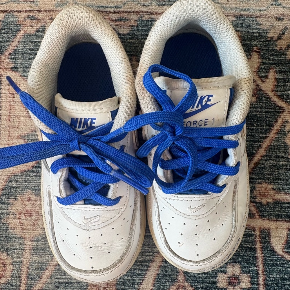 Nike Air Force 1 low toddler White and Blue Sneakers